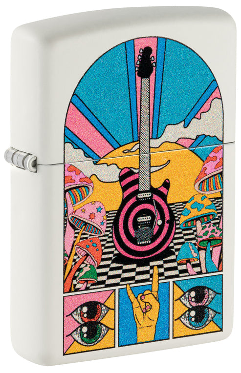 Zippo Retro Music Funky Design, White Matte Lighter #46167