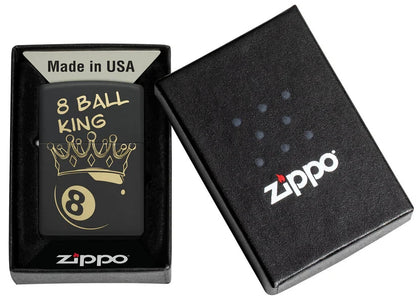 Zippo 8 Ball King, Black Matte Lighter #46291