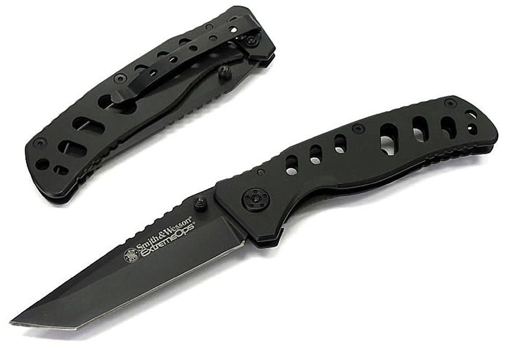 Smith & Wesson Extreme Ops Frame Lock Knife Tanto Serrated Pocket Clip #CK10HBS