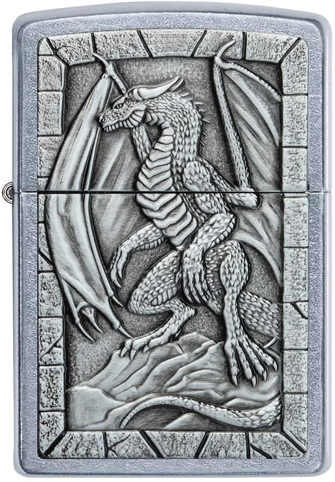 Zippo Dragon 3D Emblem Design, Street Chrome Finish, Windproof Lighter #49296