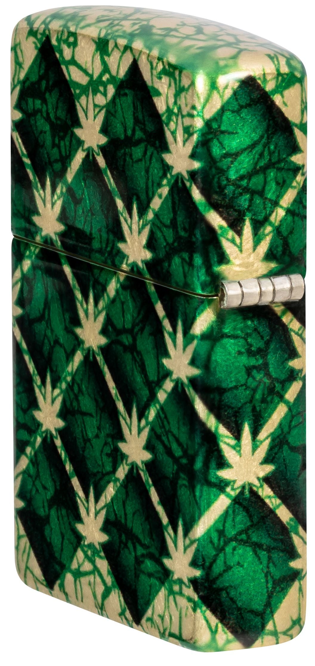 Zippo Cannabis Design, 540 Tumbled Brass Fusion Lighter #46265