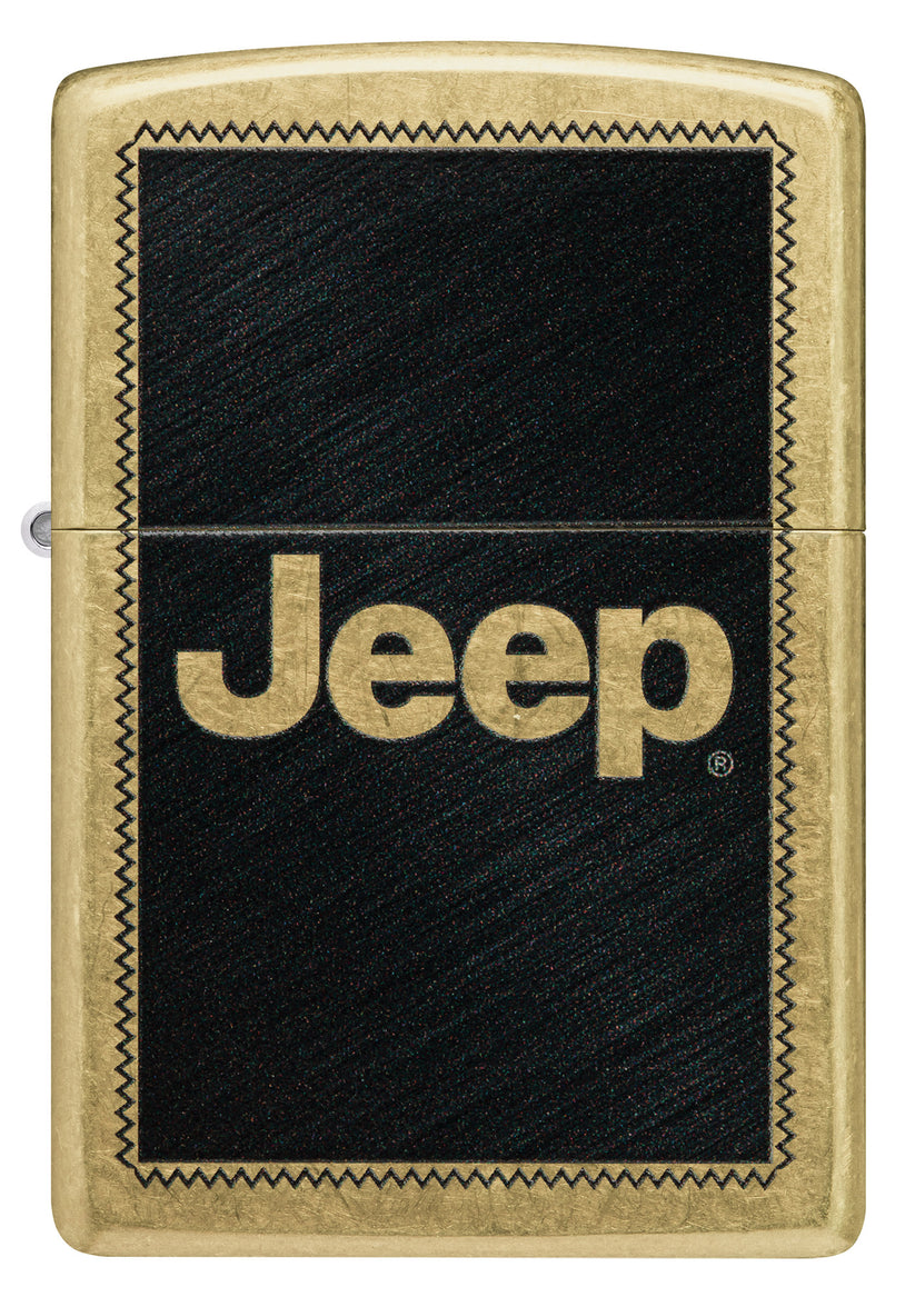 Zippo Jeep Stamp Design Street Brass Lighter #46225