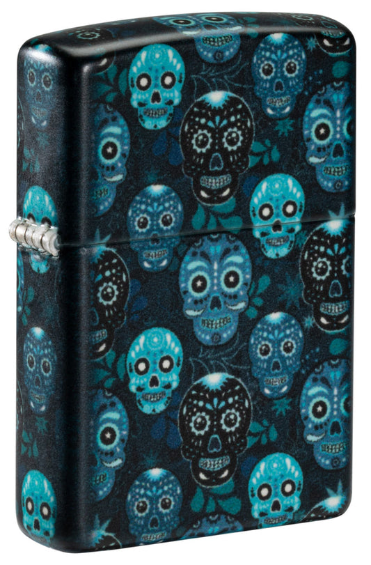 Zippo Sugar Skulls Design. 540 Glow In The Dark Lighter #46017