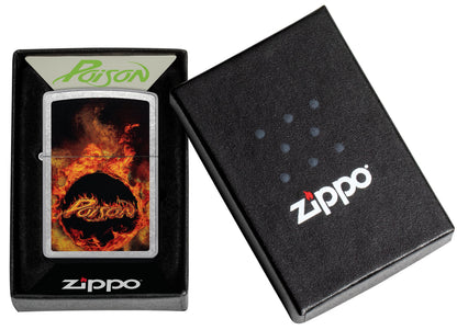 Zippo Poison Flaming Logo Street Chrome Lighter #47230