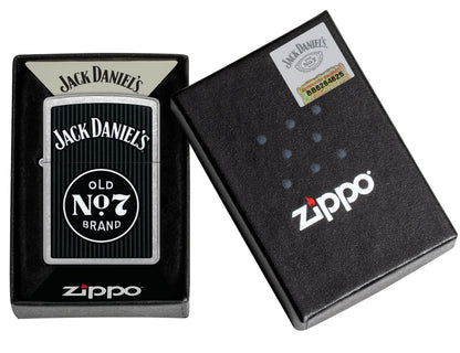 Zippo Jack Daniels Old No 7, Street Chrome Lighter #47415