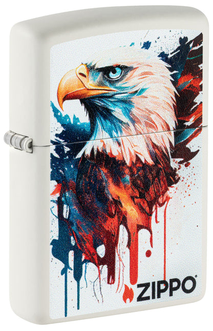 Zippo Bald Eagle USA Design, White Matte Lighter #46692