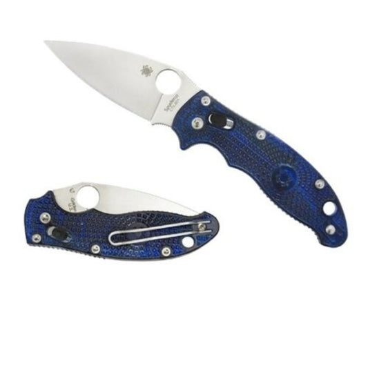 Spyderco Manix 2, Blue Lightweight, 86mm Blade, FRCP Handle, Full-Flat #C101PBL2