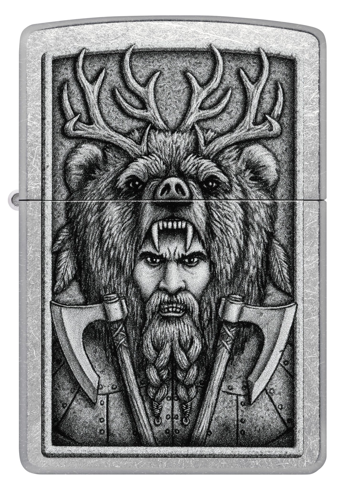 Zippo Viking Hunter Design, Street Chrome Lighter #48731