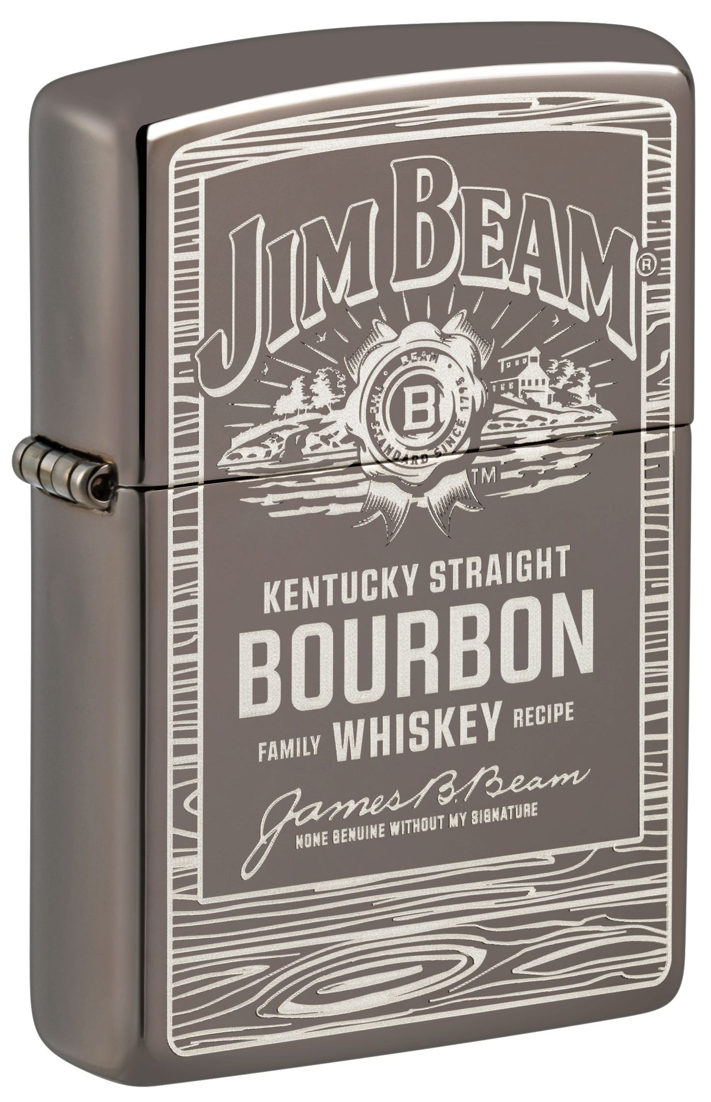 Zipo Jim Beam Whiskey, Black Ice Laser Engrave Lighter #48740