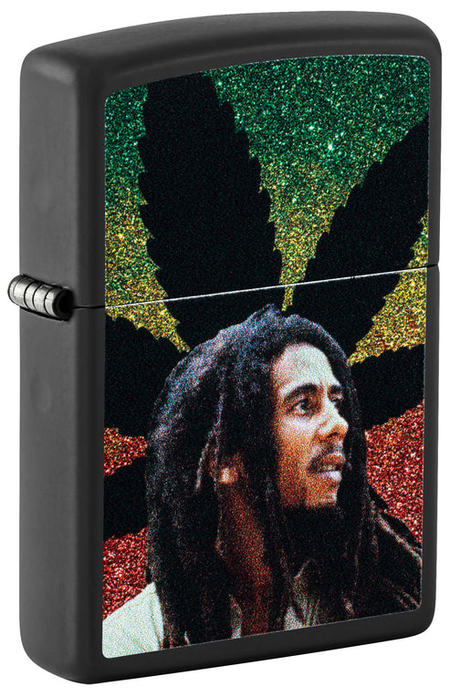 Zippo Bob Marley Cannabis Design, Black Matte Finish Lighter #46741