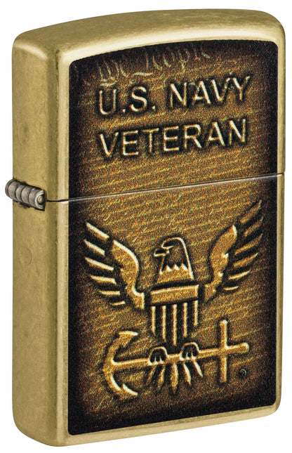 Zippo US Military Navy, Street Brass Lighter #46489