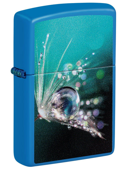 Zippo Water Droplet Macro Design, Blue Matte Lighter #48864