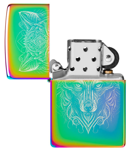 Zippo Mystic Wolf Design, Multi Color Lighter #46176