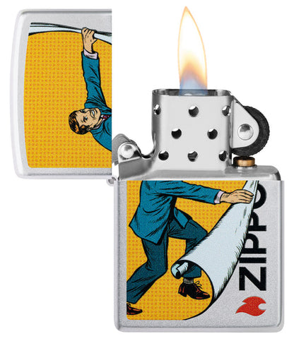 Zippo Reveal Design, Satin Chrome Finish Lighter #46711