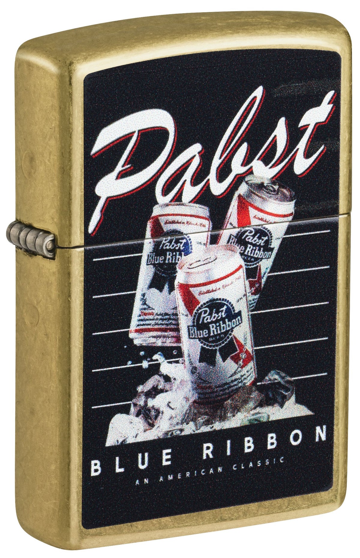 Zippo Pabst Blue Ribbon, Street Brass Lighter #47409