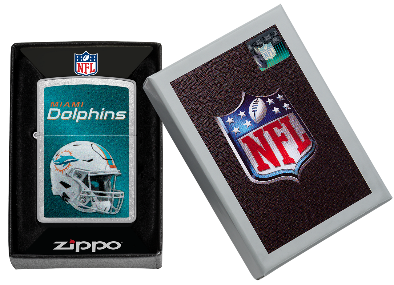 Zippo NFL Miami Dolphins Helmet Design, Street Chrome Lighter #48438