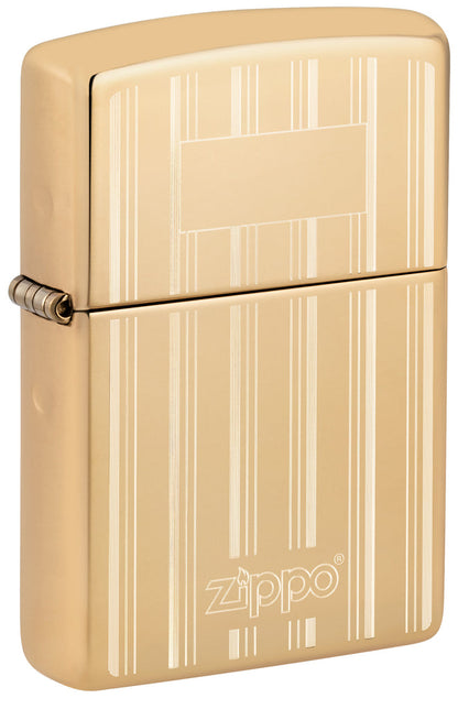 Zippo Classy Zippo Logo Design, High Polish Brass Lighter #46011