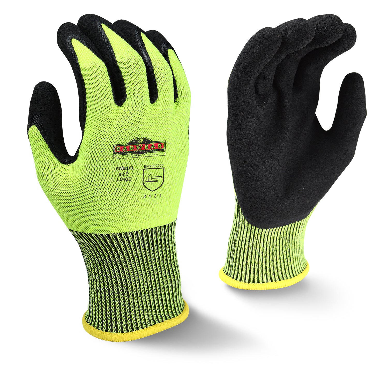 Radians Radwear Silver Series Synthetic High Visibility All Purpose Utility Glove, Size L #RWG100L