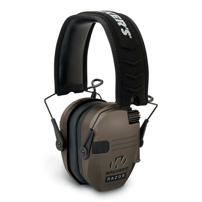 Walker's Razor Slim Electronic Earmuff + Batteries, Flat Dark Earth #RSEM-FDE