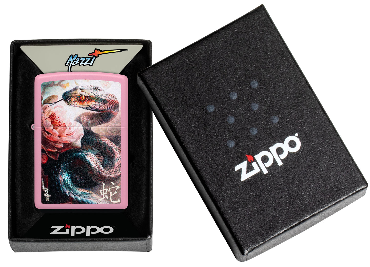 Zippo Mazzi Snake Design, Pink Matte Lighter #46685