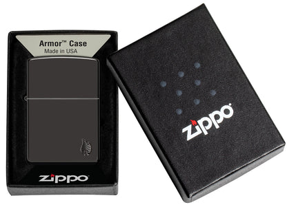 Zippo Armor High Polish Black Flame Design #46402