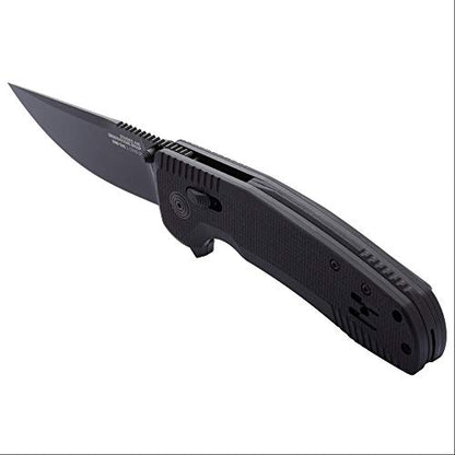 SOG SOG-TAC XR Folding Knife, Black, Stonewash Finish #12-38-01-41