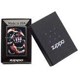 Zippo Split Face Zombie Design, High Polish Black Lighter #49117