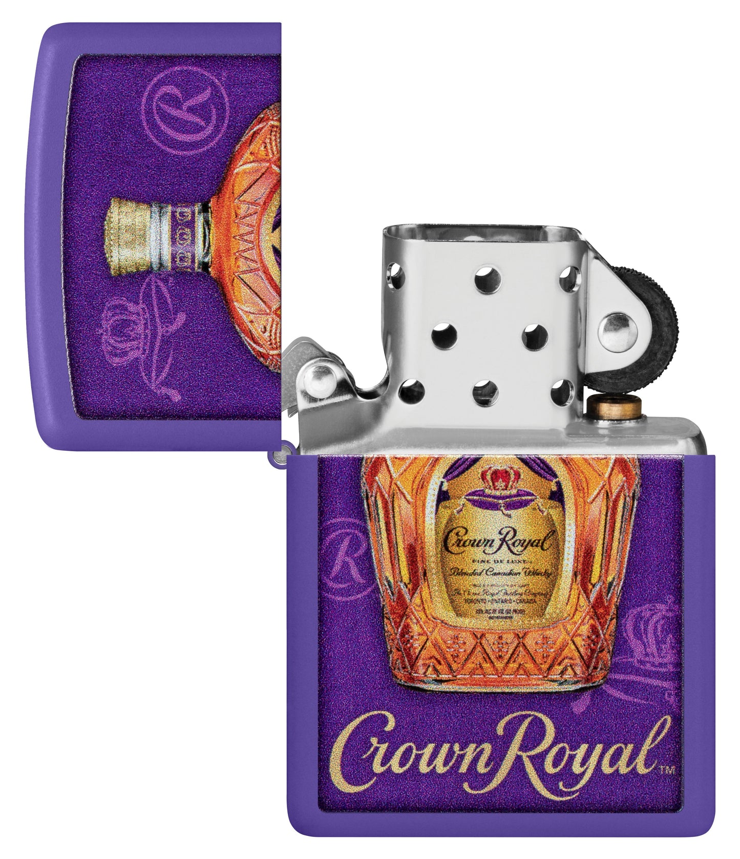 Zippo Crown Royal Whiskey, Purple Matte Color Image Lighter #48749