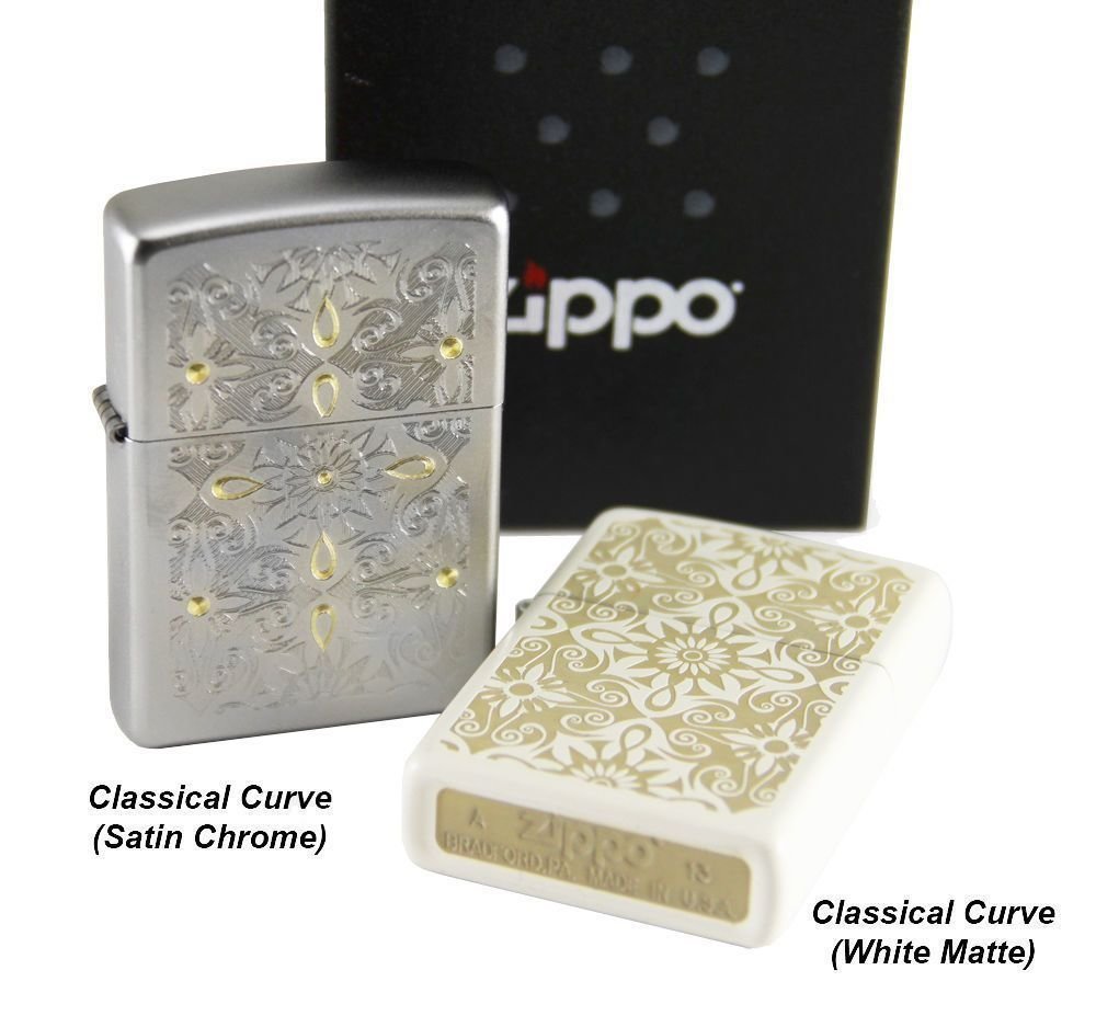 Zippo Classical Curve Design, Satin Chrome Lighter #28457