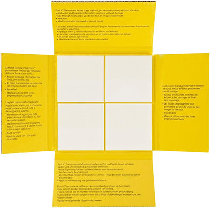 3M Post-it Transparent Notes, 12 Pads, 36 Sheets ea. (73 mm x 73 mm) #600-TRSPT