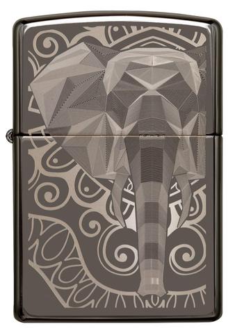 Zippo Elephant Fancy Fill Design, Black Ice Finish Lighter #49074