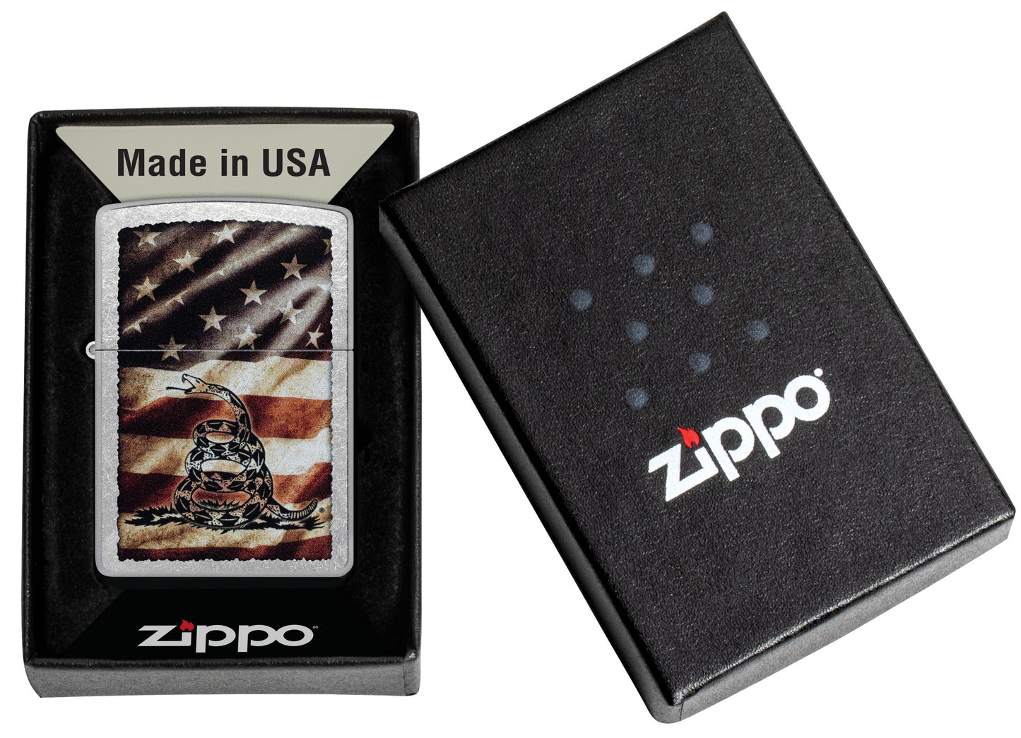 Zippo Don’t Tread On Me Design, Street Chrome Lighter #46417