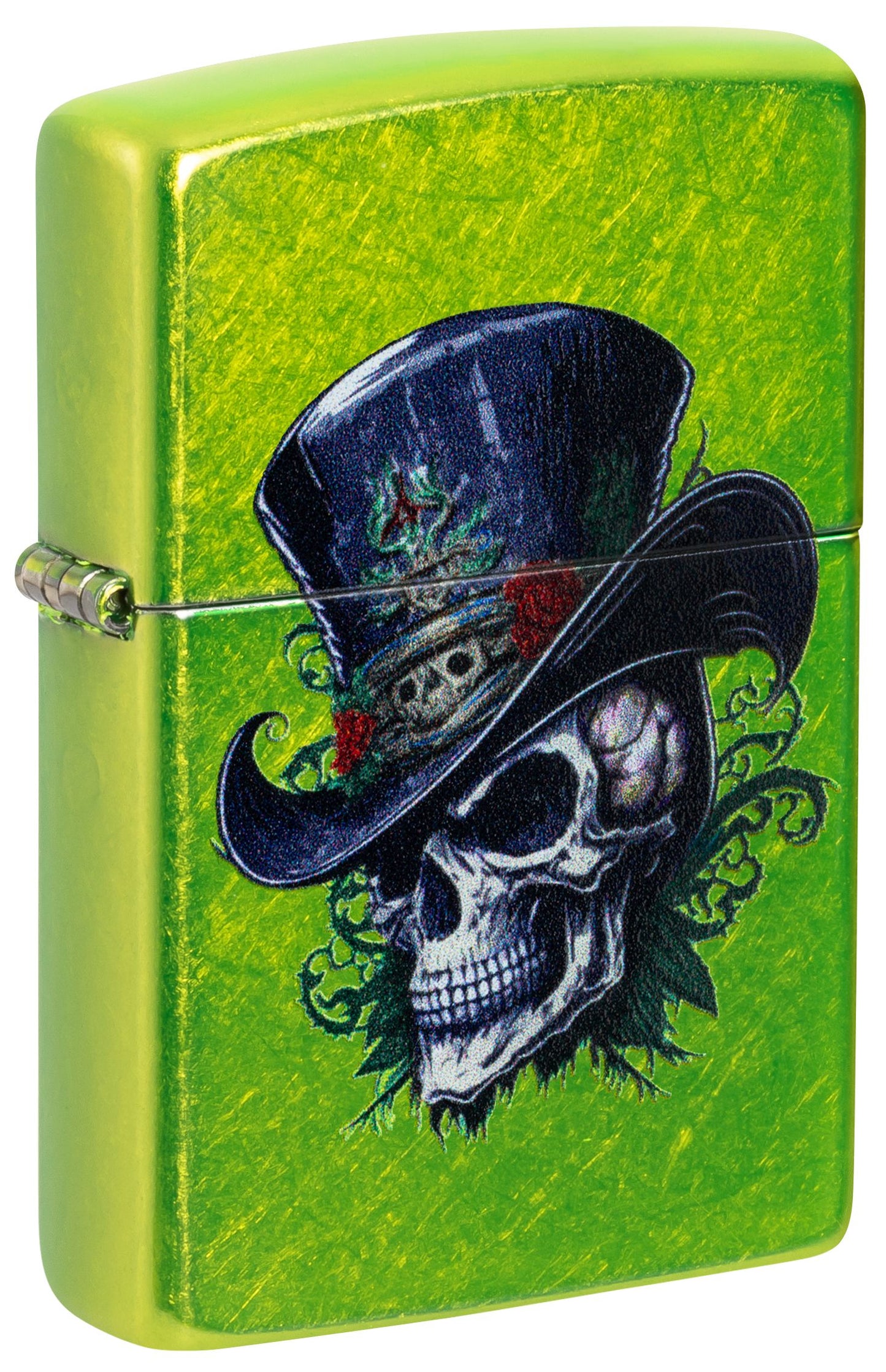 Zippo Horror Goth Skull Design, Lurid Green Lighter #46709