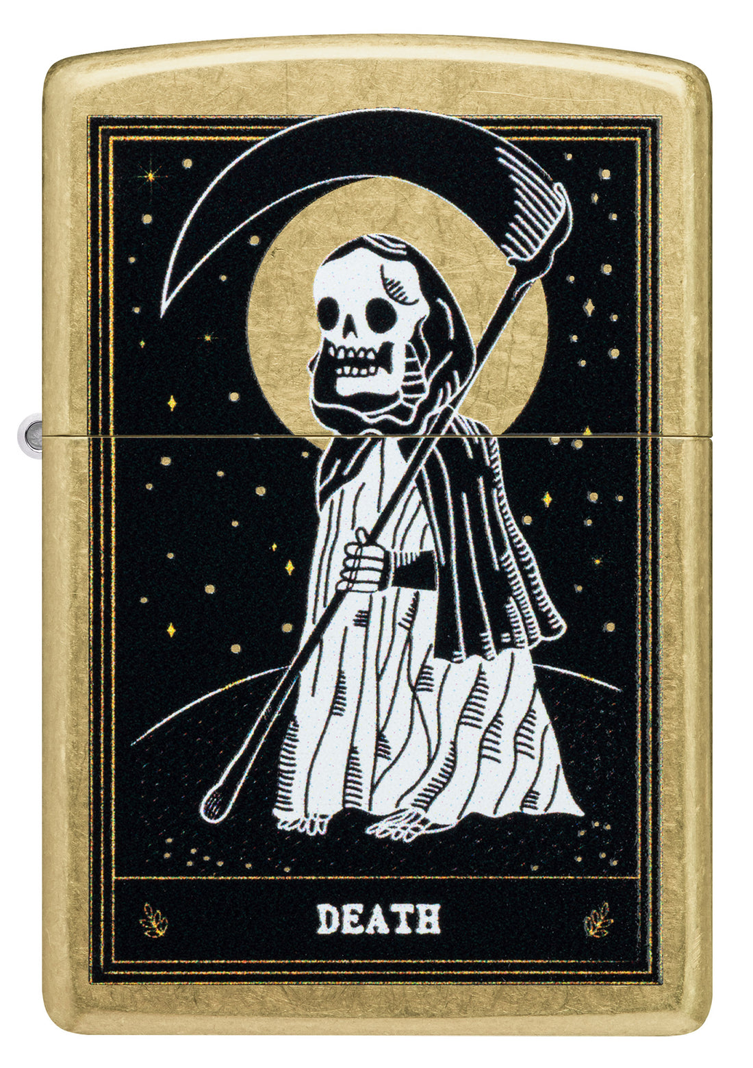 Zippo Death Card Design, Street Brass Finish Lighter #46722