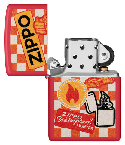 Zippo Retro Zippo Design, Red Matte Lighter #48998