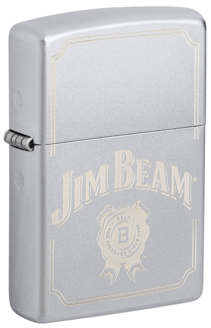 Zippo Jim Beam, Satin Chrome Lighter #47411