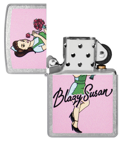 Zippo Blazy Susan Pin Up Girl, Street Chrome Lighter #47193
