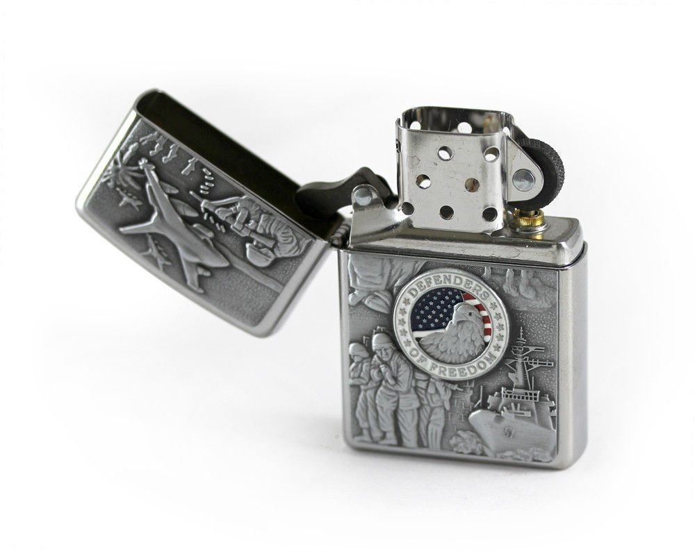 Zippo Joined Forces Emblem Lighter Street Chrome #24457