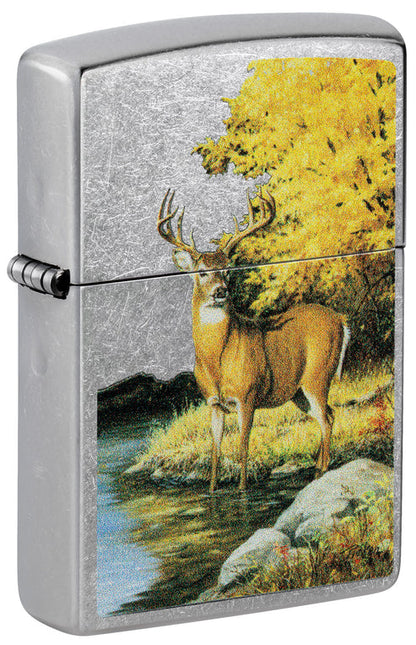 Zippo Linda Picken Majestic Buck Design, Street Chrome Lighter #46165