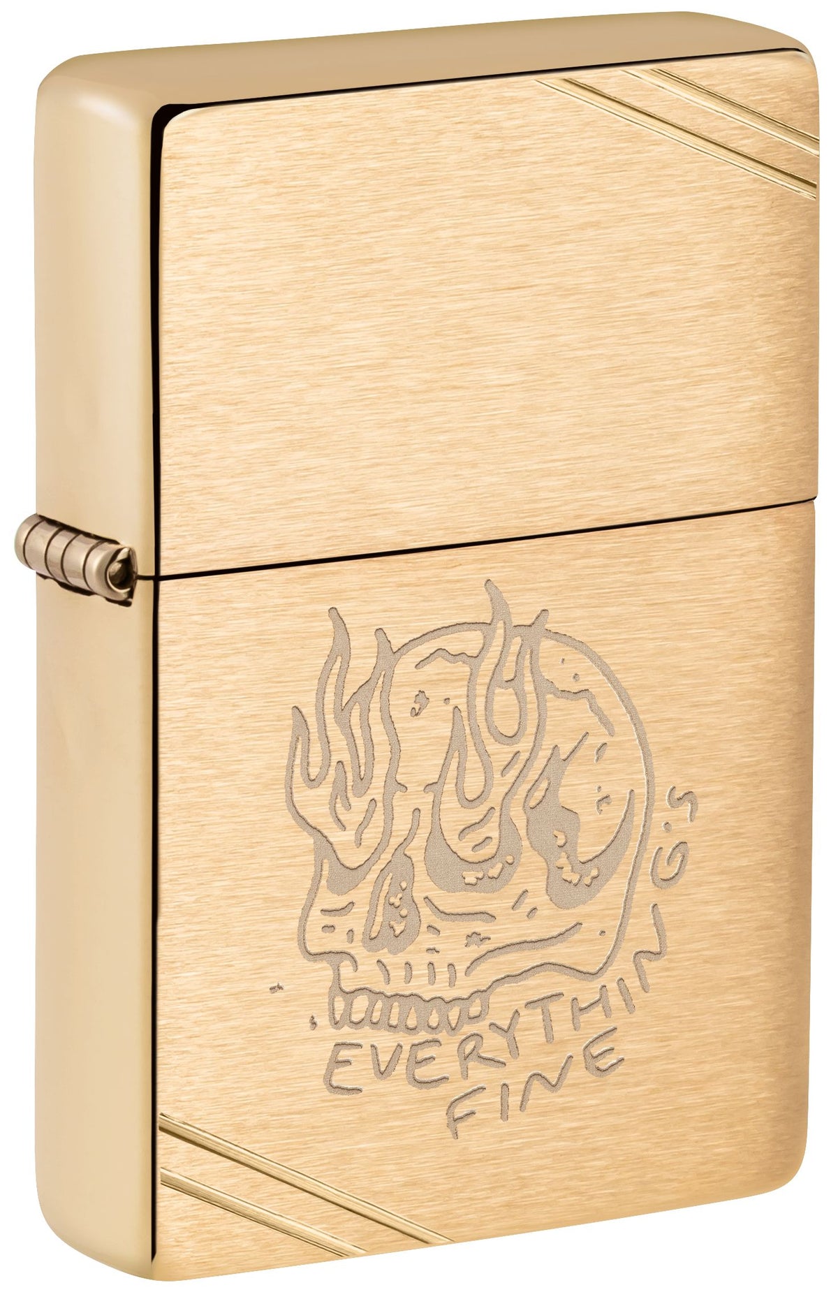 Zippo Vintage Skull, Brushed Brass Lighter #47262