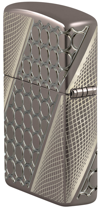 Zippo Deep Dots Design Armor Black Ice MultiCut 360 Lighter #46812