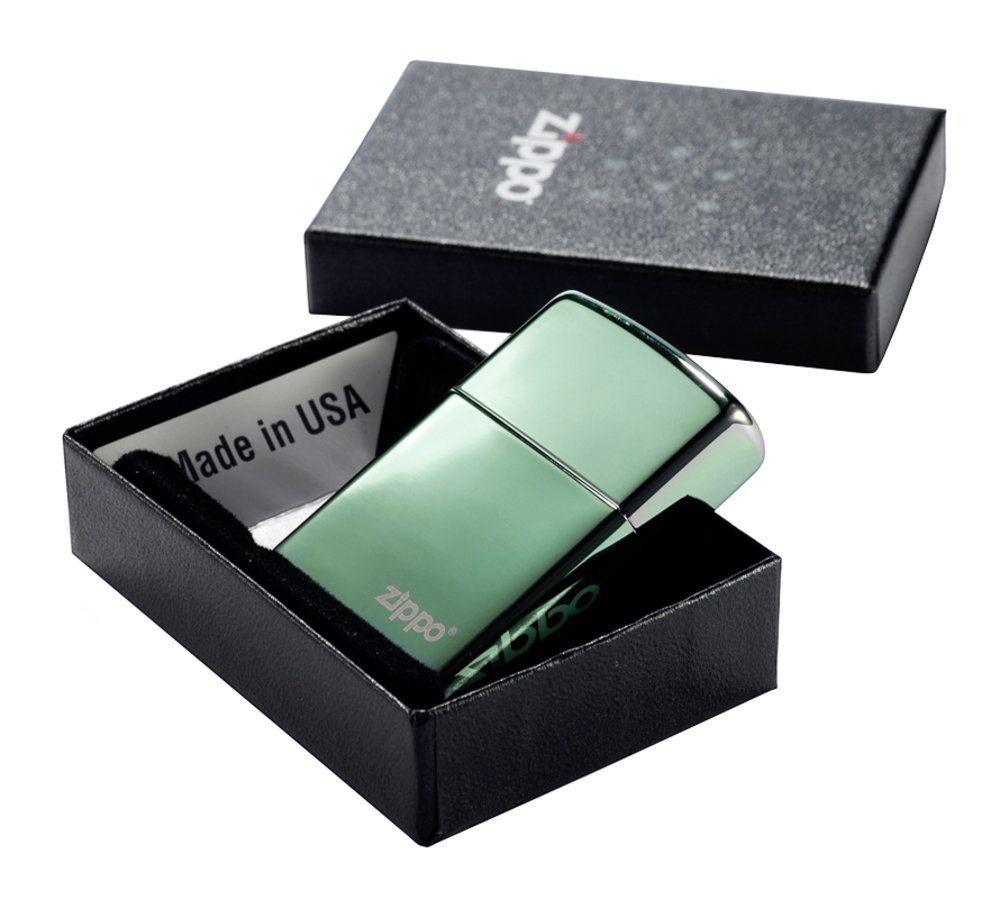 Zippo Logo Chameleon Lighter, Green/Blue Finish, Windproof #28129ZL