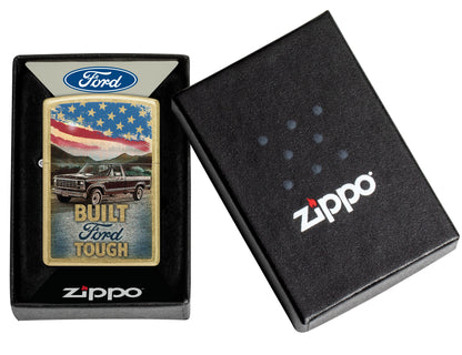 Zippo Ford Built Tough, Street Brass Lighter #47398