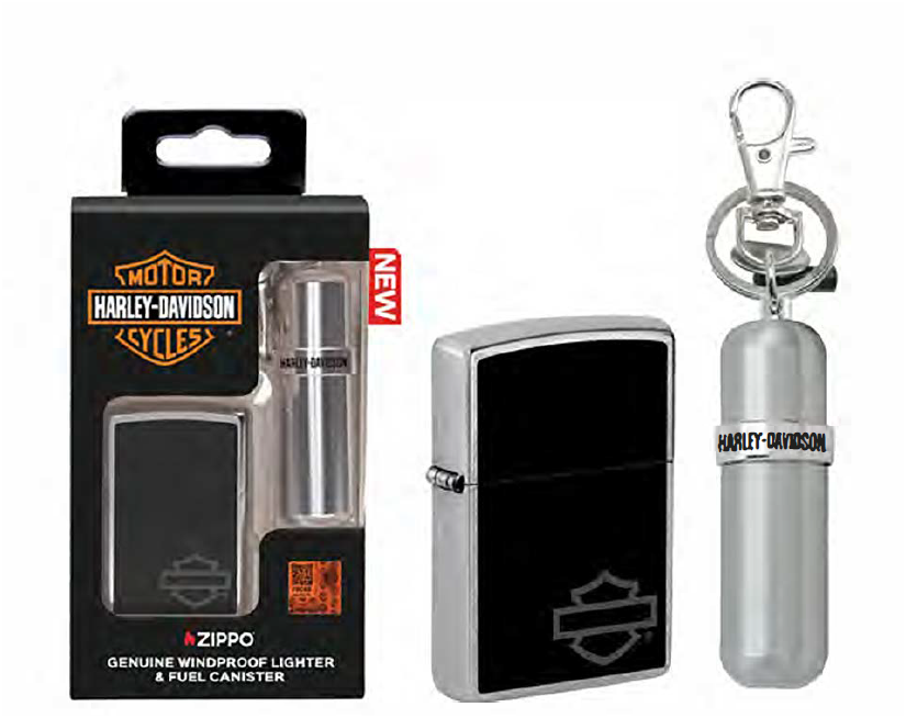 Zippo Harley Davidson Street Chrome Lighter & Canister Gift Set #46131