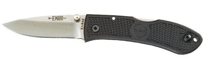 KA-BAR Mini Dozier Knife, Black, Black Clip, Straight Edge #4072