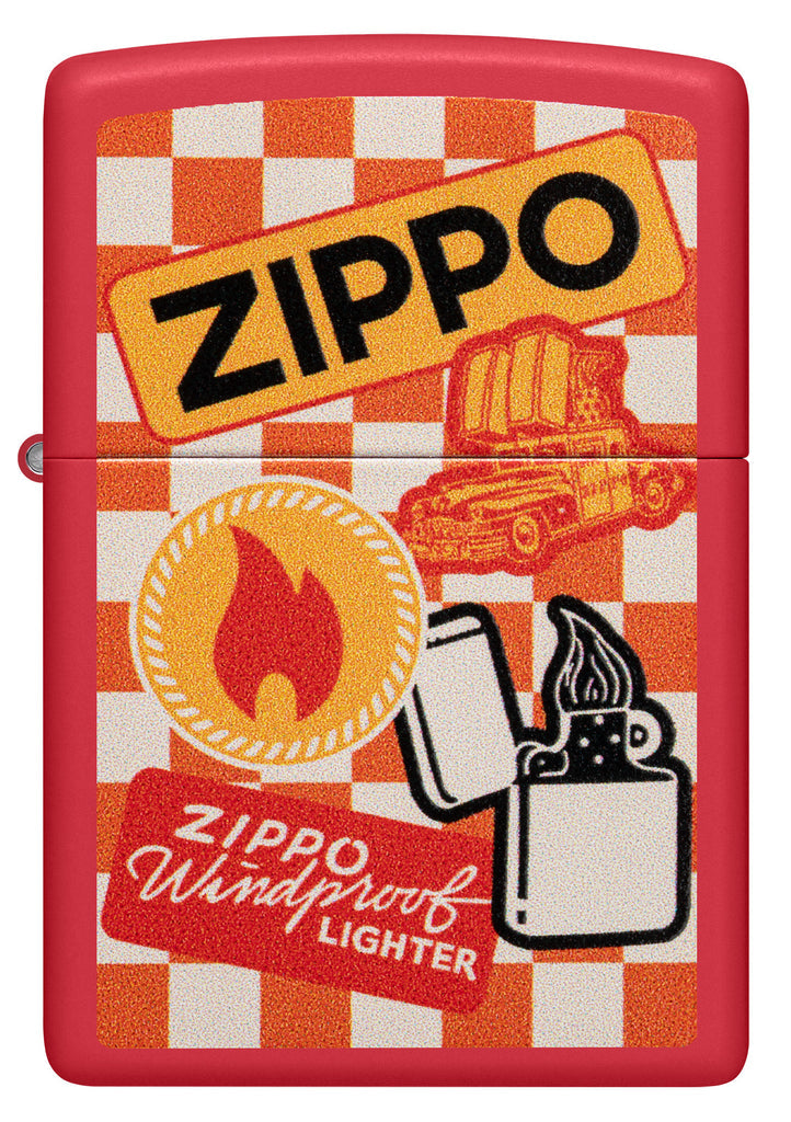 Zippo Retro Zippo Design, Red Matte Lighter #48998