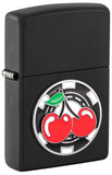 Zippo Casino Cherry Emblem Attached, Black Matte Lighter #48905