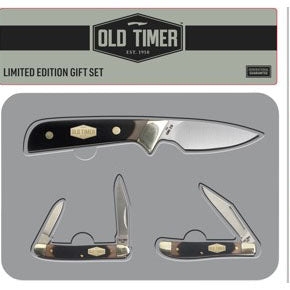 Old Timer Fixed and Folder, 3 Knife Combo Pack with Tin #1200627