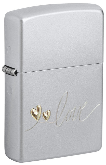 Zippo Love Scripture Two-Tine Engraving, Satin Chrome Lighter #48725