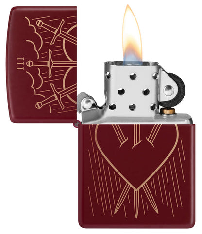Zippo Three of Swords Design, Merlot Finish Lighter #46723